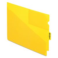 Pendaflex 13544 End Tab Vinyl Outguides w/Center Tab Printed Out, Letter Size, Yellow, 50/Box