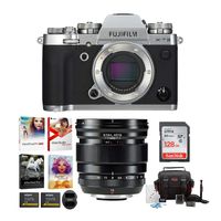 Fujifilm X-T3 Mirrorless Digital Camera Body (Silver) with XF 16mm f/1.4 R WR Lens + SanDisk 128GB Ultra UHS-I + 2 NP-W126 & Dual Charger + Deluxe Photo Software Bundle (6 Items)