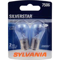 SYLVANIA - 7506 SilverStar Mini Bulb - Brighter and Whiter Light, Ideal for Daytime Running Lights (DRL) and Back-Up/Reverse Lights (Contains 2 Bulbs)