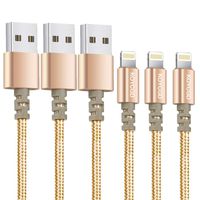 KOYCGD,Nylon Braided USB Cable 3PACK (6FT) Phone Charger Fast Charging Cable Cord Compatible Phone 8/8 Plus/7/7 Plus/6/6s/6 plus/6s Plus/ 5s/5c, Pad, Pod and More (3 Pack Gray)