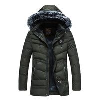 Alvinm Men's Jacket Mid-Length Camouflage Thickened Hoodie Cotton-Padded Jacket Coat Waterproof Windproof Outwear