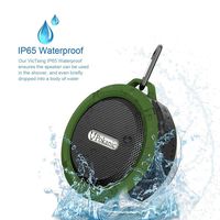 HD Water Resistant Bluetooth Shower Speaker C6, POKANIC Waterproof Handsfree Portable Speakerphone Built-in Mic,Outdoor Indoor Camping Bath Bike Pool, Control Buttons Dedicated Suction Cup (Green)