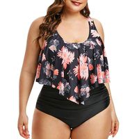 Oliviavan Swimsuit for Women Plus Size 2 Piece Bathing Suit Tops Ruffled Racerback High Waisted Tankini S-5XL