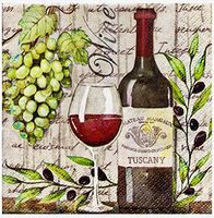 Hoffmaster Tuscany Red Cocktail Beverage Paper Napkins, 36 ct