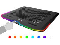DEEP COOL N80 RGB Laptop Cooling Pad, 16.7 Million RGB Colors LED, Pure Metal Panel, Two 140mm Fans, Two Adjustable Angels, Two USB 3.0 Ports, Capacitive Touch Key, up to 17.3" Notebooks