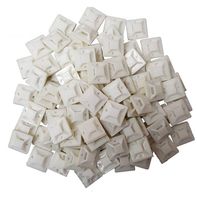 1.1" Cable Tie Mounts Self ADHESIVE Clips Base - 100 Pack - 30x30(mm) Premium Grade Strength (100 White Cable Tie Mounts)