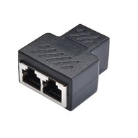 RJ45 Ethernet Splitter Adapter, RJ45 1 Female to 2 Female Port LAN Ethernet Network Coupler Adapter Cable, Suitable Cat5e, Cat6, Cat7 Cable