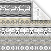 Jillson & Roberts Printed Gift Tissue 20" x 30", Sweater Print Silver & Gold (240 Sheets)