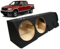Compatible with 2001-2003 Ford F-150 Super Crew Truck Dual 10" Subwoofer Enclosure Sealed Sub Box