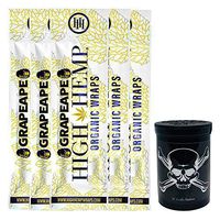 Herb Airtight Container Fresh Kettle with Organic Grape Ape Hemp Wraps Vegan Non-GMO 5 Count DC Crafts Nation - Jolly Roger