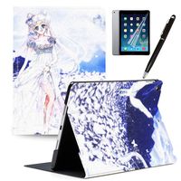 iPad Air 2 iPad Air Case, iPad 9.7 2017/2018 Case, PU Leather Stand Flip Cover Cute Pretty Soldier Sailor Moon Patterns Protection Smart Auto Sleep/Wake Shell Compatible for Apple iPad 6th/5th Gen#B