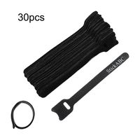 StickABC 30pcs Reusable Hook Loop Sticky Straps Nylon Cable Ties Hook and Loop Cable Tie with Eyelet Hole Cables Organizer
