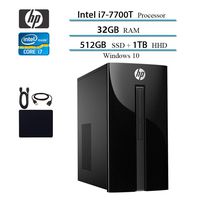 2019 HP Premium Flagship Pavilion 460 Desktop Computer, Intel Quad-Core i7-7700T up to 3.8GHz, 32GB DDR4 SDRAM, 512GB SSD + 1TB HDD, WINS 10 w/Accessories