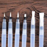 Bluemoona 6 Pcs - Round Barrel Water Paint Soft Watercolor Brush Pen DIY Drawing Art Supplies