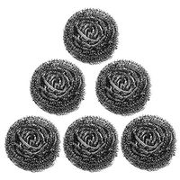 Stainless Steel Sponges Scrubbers, PASYOU Scrub Scrubbing Scouring Pad Scourer Scrubber Cleaning Brush Metal Steel Wool Remove Grease Oil Dirt Stains for Kitchen Restaurants Scour Cleaner 6 pcs