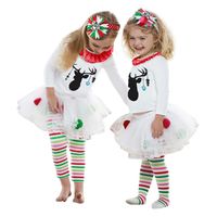Hot Sale! Kids Baby Girl Deer T shirt Tops+Striped Tulle Tutu Pants Christmas Outfits Set By Pocciol (4-5T, White)