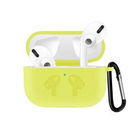 ADWLOF Compatible for AirPods Pro Case with Keychain, Wireless Charging Supporting, Shockproof Protective Silicone Cover Skin for AirPods Pro Charging Case Series 3, Lemon Yellow