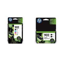 HP 902 Black, Cyan, Magenta & Yellow Ink Cartridges, 4 Cartridges (T6L98AN, T6L86AN, T6L90AN, T6L94AN) & 902 Black Ink Cartridge (T6L98AN), 2 Cartridges (3YN96AN)