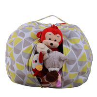 AmyDong Storage Box, Home Storage Bag Plush Kids Stuffed Animal Plush Toy Storage Bean Bag Soft Pouch Stripe Fabric Chair (A)