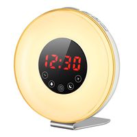 Sunrise Alarm Clock, PICTEK Digital LED Wake Up Light Alarm Clock with 7 Colors 6 Natural Sounds, FM Radio, Sunrise & Sunset Simulation, Touch Control, Snooze Function for Heavy Sleepers