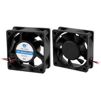 uxcell 2Pcs DC 24V 60 x 60 x 25mm 7 Vanes 2 Leading Wires Case Cooling Fan for PC Case