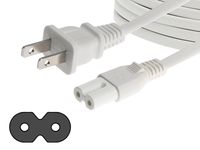 AmazonBasics Replacement Power Cable for PS4 Slim and Xbox One S / X - 12 Foot Cord, White