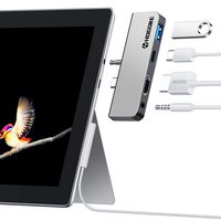 Surface Go USB C Hub, 4-in-1 Surface Go Dock with USB C to 4K HDMI Adapter, PD Charging, USB 3.0, 3.5mm Audio Jack for Microsoft Surface Go Accessories, MS Surface Go Docking Station Adapter Dongle