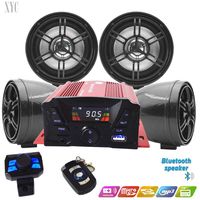 UTV,ATV, Anti-Theft Bluetooth Motor Remote 3" Motorcycle Waterproof Bluetooth Wireless Speaker 7/8-1 in. Handlebar Mount MP3 Music Player Sound Audio Stereo Amplifier (Black)