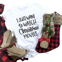 Winsummer Christmas Movie T-Shirt Women Christmas Shirt Funny Cute Graphic T-Shirt Short Sleeve Tees Tops T Shirt