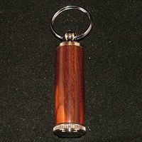 Pill Case Keychain in Cocobolo and Chrome
