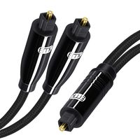 EMK Toslink Optical Splitter Cable [2 in-1 Out,Support One Audio Source Only] Ideal for 1 in 2 Out Toslink Digital Audio Splitter Cable Toslink Optical Cable 5ft and 8.2ft-Black