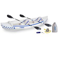 Sea Eagle 370 Pro 3 Person Inflatable Portable Sport Kayak Canoe Boat w/ Paddles