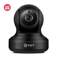 FDT 720P HD WiFi Pan/Tilt IP Camera (1.0 Megapixel) Indoor Wireless Security Camera FD7901 (Black), Plug & Play, Two-Way Audio & Nightvision