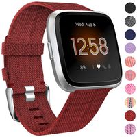 NANW Compatible with Fitbit Versa Bands, Versa Lite Edition Bands Small Large, Woven Fabric Accessories Strap Wristband Replacement Women Men