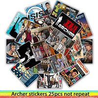 25pcs TV Shows Archer Stickers for Skateboard Motorcycle Luggage Cool Funny Sticker Bomb JDM Decals