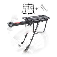 Bike Rear Rack, Bicycle Luggage Rack Aluminum Cycling Carrier Rack Mountain Bike MTB Luggage Cargo Rack with Reflector and Cargo Net