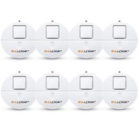 EVA LOGIK Modern Ultra-Thin Window Alarm with Loud 120dB Alarm and Vibration Sensors Compatible with Virtually Any Window, Glass Break Alarm Perfect for Home, Office, Dorm Room- 8 Pack