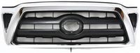Grille Assembly Compatible with 2005-2008 Toyota Tacoma Chrome Shell/Black Insert