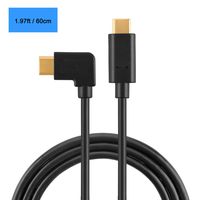 Kework 1.97ft USB 3.1 Type C Cable, 90 Degree Angle Left & Right USB 3.1 Type C Male to Male Sync Charging and Data Transfer Cable Cord, Gold Plated Ends (Left & Right - AM)
