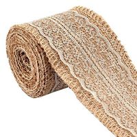 uxcell Burlap Hessian Art Crafting Lace Ribbon Roll Trim Edge 2.2 Yards for Wedding Home Decor