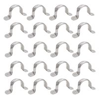 1.5inch Two Hole Strap U Bracket Stainless Steel Tube Strap Tension Clip Assortment Kit Heavy Duty Rigid Pipe Strap Clamp 20Pcs（50mm）