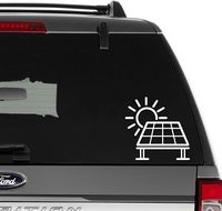 Solar Panel Energy Roof Sun Vinyl Decal Sticker for Wall Decor, Windows, Laptop, Car, Truck, Motorcycle, Vehicles (Size-6 inch /15 cm Wide) - (Gloss White Color)