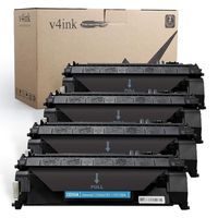 V4INK 4PK Compatible Toner Cartridge Replacement for HP 05A CE505A Toner Ink for HP Laserjet P2035 P2035n P2050 P2055 P2055d P2055dn P2055x, HP Pro 400 m401n m401dne m401dw M425dn M425dw Printer