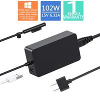 102W 15V 6.33A Power Adapter Charger for Microsoft Surface Book Surface Book 2 Surface Laptop Surface Go Surface Pro 3 Pro 4 Pro 5 and Pro 6 Laptop 6ft Power Cord
