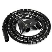 uxcell 20mm Flexible Cable Organizer Spiral Tube Cable Wire Wrap Computer Manage Cord Black 1M with Clip