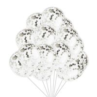 24 Pcs Silver Confetti Balloons for Party Wedding Decorations, 12 Inch