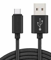 USB Type C Charging Cable - Data Sync 10 Foot with Heavy Duty Braided and Strong Metal Connections (Black, Single 10 Foot)