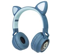 PowerLocus Buddy Wireless Bluetooth Headphones for Kids, Kid Headphone Over-Ear with LED Lights, with 10H Playtime, Wireless and Wired Headphone for Cell Phones,Tablets,PC,Laptop (Blue)