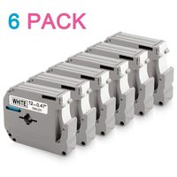 M Tape M-K231S, 12mm 0.47 Inch Compatible Brother M231 M-231 MK-231 M-K231 Black on White for Brother P-Touch PT-90 PT-M95 PT-45M PT-65, 26.2 Feet (8m), 6-Pack