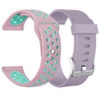 SKYLET for Fitbit Blaze Bands, 2 Pack Breathable Silicone Replacement Wristband for Fitbit Blaze Bracelet (No Tracker, No Frame)【2PC: Pink-Teal&Light Purple】